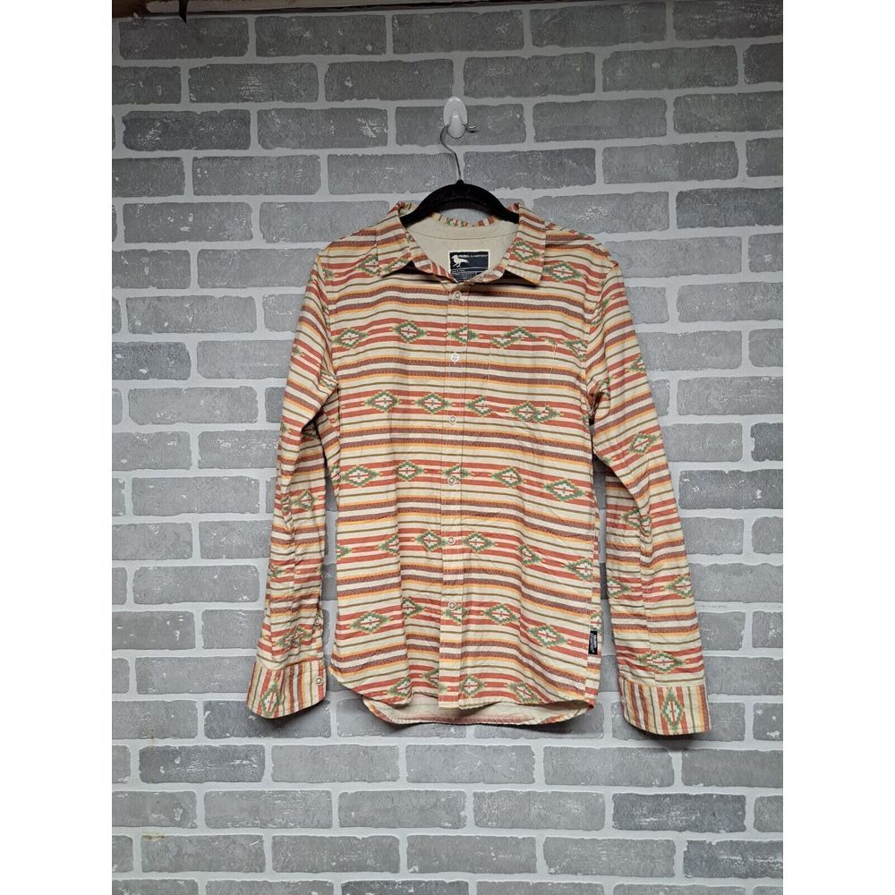 Modern Amusement Aztec‎ Southwestern Print Long Sleeve Mens Shirt Size Small